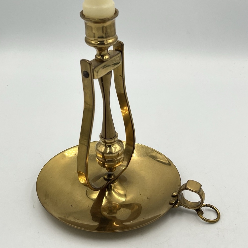 Vintage‎ Valsan Brass Chamberstick Candle Holder Portugal Mid Century Modern MCM